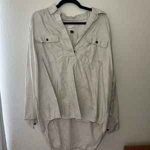 Long half button dress shirt
